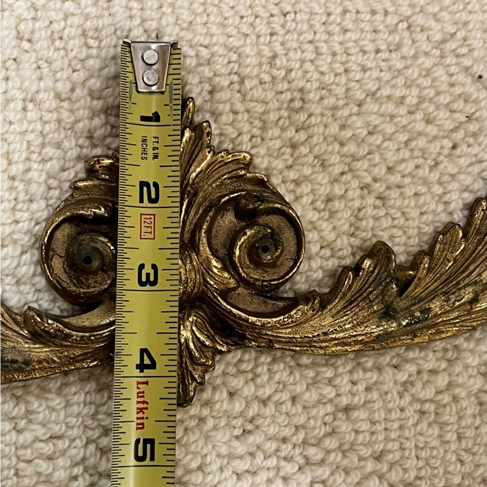 Vintage Solid Brass Wall Decor Ornament Plaque Topper Furniture Accent - Picture 12 of 16